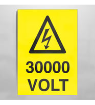 3000 Volt Uyarı Levhası 20x30cm (Karışık)