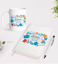 BK Gift Kişiye Özel İsimli Öğretmenler Günü Tasarımlı Defter Kalem Kupa Hediye Seti - 3, Öğretmene Hediye, Öğretmenler Günü