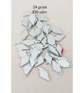 Oya Abiye Bileklik Kolye Pleksi Metalik Plastik Pul Gümüş Renk 24 gram 120 adet - BNC577