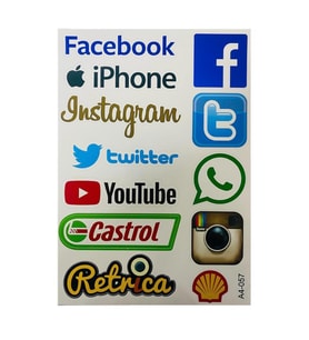 Mg Moto Sosyal Medya Logolu A4 Sticker 