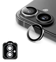 iPhone 16 / 16 Plus için IPG ProLENS Kamera Lens Koruyucu Alüminyum CD Çerçeveli, Kırılmaz Cam (Gümüş)