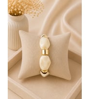 Valmont Accessories Kadın Gold Renk Bej İri Kemik Taşlı Bileklik