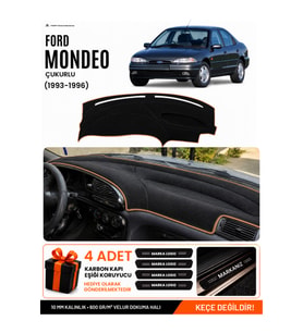 FORD MONDEO ÇUKURLU (1993-1996) Uyumlu Torpido Örtüsü Torpido Kılıfı - Siyah Kahverengi