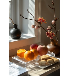 Şeffaf PLEKSİ yüksekliği 8cm, 20x50cm raf, düzen ve şıklık sağlar
