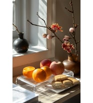 Şeffaf PLEKSİ yüksekliği 8cm, 20x50cm raf, düzen ve şıklık sağlar