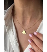 Kişiye Özel Minimal Şapka Kolye 925K Gümüş (Gold)