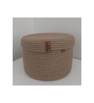 Kapaklı Hasır Sepet, Mutfak ve Banyo İçin Şık Düzenleyici 22x13cm