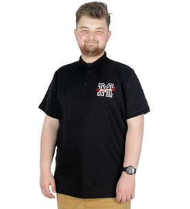Mode XL Büyük Beden T-Shirt Polo Embiriodery M 22343 Siyah
