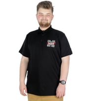 Mode XL Büyük Beden T-Shirt Polo Embiriodery M 22343 Siyah