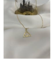 Altın Kaplama  Harry Potter Ölüm Yadigarı Gümüş Kolye