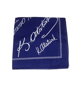 Atatürk Imza Fular Bandana Lacivert