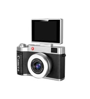 Retro Dijital Fotoğraf Makinesi 2K Video 40MP 2,4 İnç Flip Ekranlı LED Işıklı Selfie Vlog Kamerası