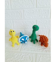 Neşeli Dinozorlar Takımı Amigurumi Organik Oyuncak