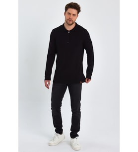ALEXANDERGARDI FERMUARLI POLO YAKA KAZAK (E23-6702) (Siyah)