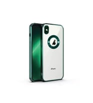Apple iPhone XR Kılıf Logo Yeri Açık Kamera Lens Korumalı Renkli Kenarlı Şeffaf Silikon (Siyah)