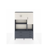 Arges Dolap 8 Raflı 5 Çekmeceli 3 Kapaklı 132x30x195 Antrasit-Aytaşı/Antrasit