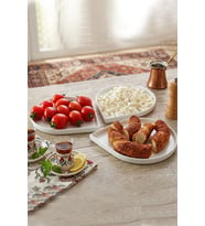 Tekbir Porselen Küçük Damla Sunum Tabağı 3 lü 15x11.5x1.5 cm