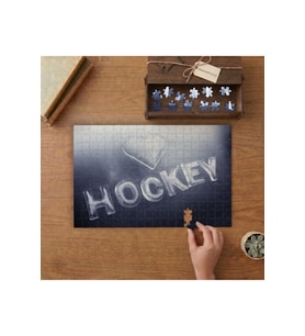 Hokey Yazısı Tasarımı 240 parça Ahşap Puzzle Ahşap Kutuda MP00928