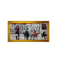 Manzara Temalı Kanvas Tablo 50 x 70 cm Gold Çerçeve