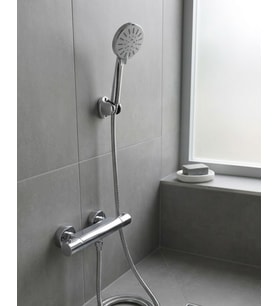 Krem Duş Başlığı Seti 4 Kademeli El Duşu Spiral Hortumlu Banyo Seti