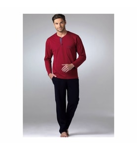 Pierre Cardin Bordo Pijama Takımı Beyaz Atlet ve Boxer Seti