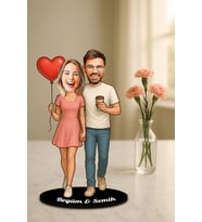 Kişiye Özel Sevgili Karikatürlü Ahşap Biblo Model 67