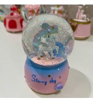Unicorn Işıklı Müzikli Orta Boy Kar Küresi Tky0398 (Pudra Pembe)