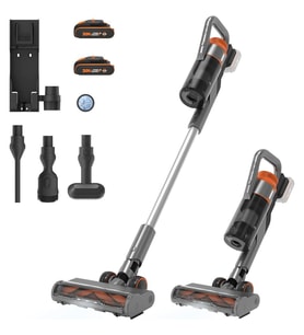 WORX WX038 20Volt 2.0Ah. Li-ion 105Watt Çift Akülü Kömürsüz Siklonik Sistem Şarjlı Dikey Süpürge