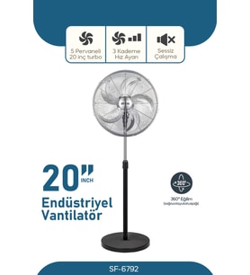 SİNBO ENDÜSTRİYEL AYAKLI VANTİLATÖR 20'' 130 WATT (SF-6792)