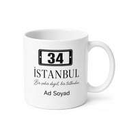 Şehir İsmi ve Plaka Tasarımlı Kupa Bardak Hemşehri Hediye Porselen Mug