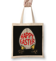 Easter Happy Easter Egg 01 Bez Çanta Uzun Saplı