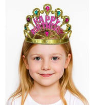 Altın Renk Happy Birthday Yazılı Doğum Günü Tacı 60 Cm