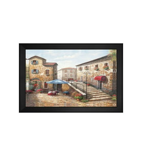 Manzara Temalı Kanvas Tablo 80 x 110 cm Siyah Çerçeve