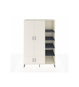 Hyperion Dolap 6 Raflı 4 Kapaklı Tek Askılı 132x44x195 Aytaşı-Aytaşı/Antrasit