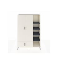 Hyperion Dolap 6 Raflı 4 Kapaklı Tek Askılı 132x44x195 Aytaşı-Aytaşı/Antrasit