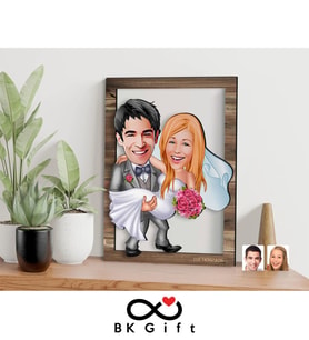 BK Gift Kişiye Özel Evleniyoruz Karikatürlü 3D Ahşap Tablo, Sevgiliye Hediye, Sevgililer Günü Hediyesi, Yıl Dönümü Hediyesi, Doğum Günü Hediyesi-7