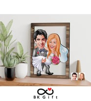 BK Gift Kişiye Özel Evleniyoruz Karikatürlü 3D Ahşap Tablo, Sevgiliye Hediye, Sevgililer Günü Hediyesi, Yıl Dönümü Hediyesi, Doğum Günü Hediyesi-7