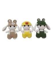Tulumlu Tavşan Kardeşler Amigurumi Organik Oyuncak