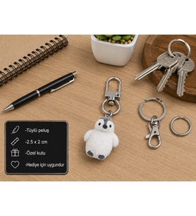 PolarPuff Peluş Penguen Charm Anahtarlık – Sevimli Mini Çanta Süsü Hediyesi