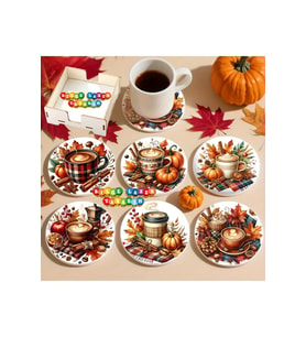 BİLGE tasarım Noel Yılbaşı Ahşap Bardak Altlığı - 6 lı set Set AHŞAP ÖZEL TASARIM KUTULU