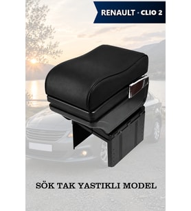 renault clio 2 kol dayama Siyah Yastıklı geniş model Lüks Deri