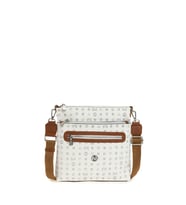 Bilik Deri Monogram Beyaz-Taba Kadın Çapraz Askılı Çanta MTŞ 269-MN