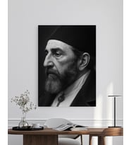 ABDÜLHAMİT HAN EFENDİ SİYAH BEYAZ PORTRE Ev Duvar Salon Ofis Hediyelik Dekarasyon Kanvas Tablo