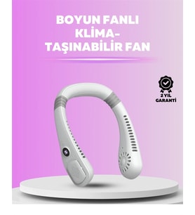 Giyilebilir Bladeless Boyun Fanı 360° Serinlik, 5 Kademe Rüzgar, Usb Şarjlı Sessiz Mini Klima