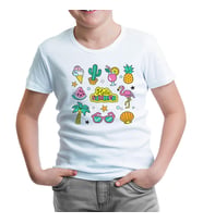 Hello Summer Beyaz Çocuk Tshirt