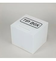 Kare Tipbox - Bahşiş Kutusu Buz Beyaz - 14x14xh13cm