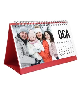Kişiye Özel Fotoğraflı Takvim 2027 Masa Takvimi Kırmızı