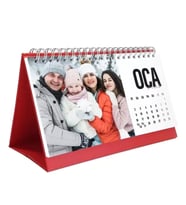 Kişiye Özel Fotoğraflı Takvim 2027 Masa Takvimi Kırmızı