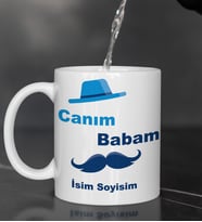 Kişiye Özel Canım Babam Tasarımlı İsim Ve Soy isimli Kupaa Bardakk