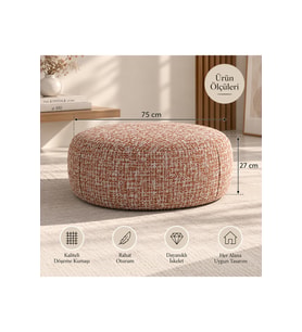 Meva Concept Modern Yuvarlak Puf